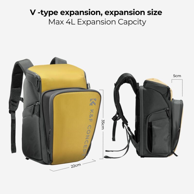 K&F Concept Camera Alpha Backpack Air 25L, Camera Bags Yellow