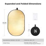 K&F Concept 100x150cm 5-in-1 Oval Foldable Reflector - Image 6