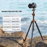 K&F Detachable Monopod Tripod T254A8+BH-28L with Extension - Image 2