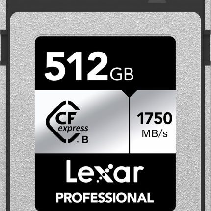 Lexar 512GB Professional CFexpress Type-B Silver Memory Card 1750 1,300 MBs