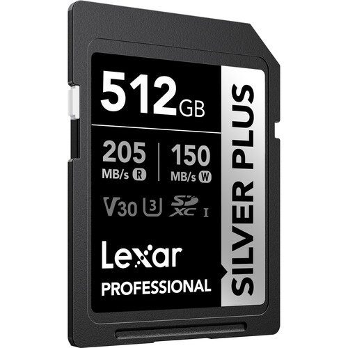 Lexar 512GB Professional SILVER PLUS UHS-I SDXC Memory Card